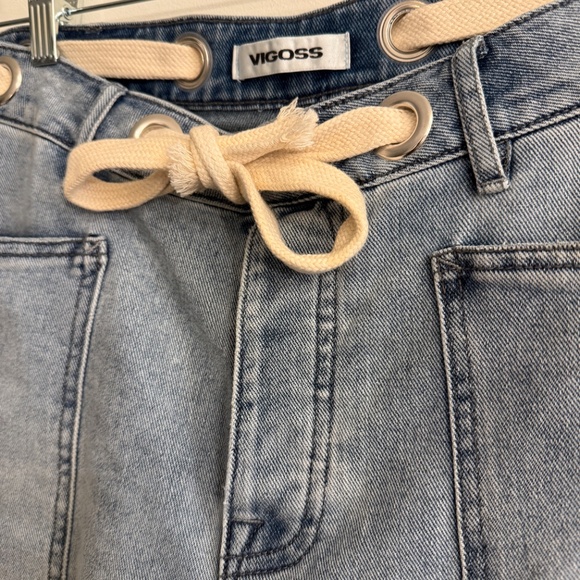 Baggy Porkchop Pocket Ankle Crop Jeans Size 27 - Picture 3 of 10